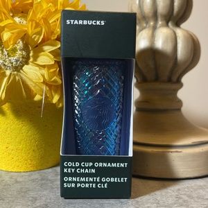 2022 Holiday Starbucks Blue Jeweled Iridescent Keychain